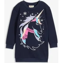 bonprix Sweatkleid aus reiner Baumwolleblau 92Mädchen