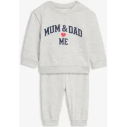 bonprix Set aus Sweatshirt und Hose aus Bio-Baumwolle (2-tlg.Set)grau 56Kinder