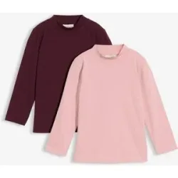 bonprix Langarmshirt aus elastischem Bio-Baumwoll-Mix (2er Pack)rosa 116Mädchen