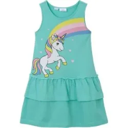 bonprix Niedliches Kleidchen mit Einhorn-Printgrün 104Mädchen