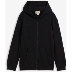 bonprix Kapuzen-Sweatjacke aus weichem Bio-Baumwoll-Mixschwarz 128Mädchen