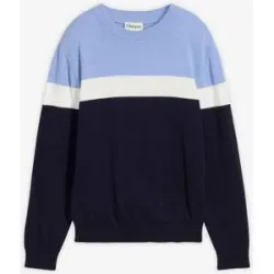 bonprix Feinstrickpullover aus reiner Baumwolleblau 140Knaben