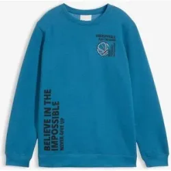 bonprix Sweatshirt aus weichem Baumwoll-Mixblau 140Knaben