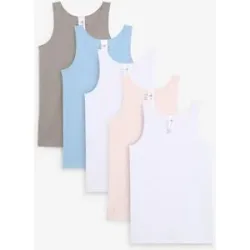 bonprix Unterhemd mit weicher Baumwolle und Satin-Schleife (5er Pack)rosa 128Mädchen