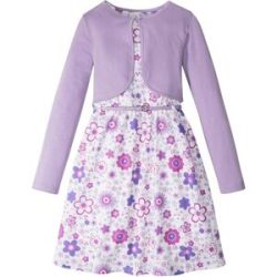 bonprix Kleid + Gürtel + Bolero (3-tlg. Set)weiß 164Mädchen