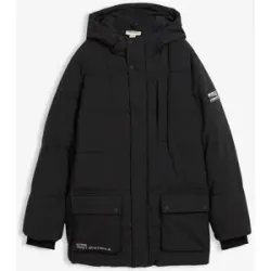 bonprix Stepp-Parka mit sportiven Details und Kapuzeschwarz 152Knaben