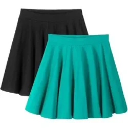 bonprix Jersey-Rock mit Bio-Baumwolle (2er-Pack)grün 140Mädchen