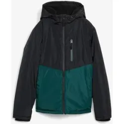 bonprix wasserdichte Winterjacke im Colourblocking mit Kapuzegrün 128Knaben