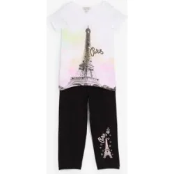 bonprix Shirt + 3/4 Leggings aus reiner Bio-Baumwolle (2-tlg)weiß 152Mädchen