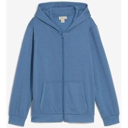 bonprix Kapuzen-Sweatjacke aus weichem Baumwoll-Mixblau 176Knaben