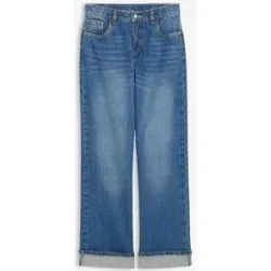 bonprix Wide-Leg-Jeans Low Waistblau 140Mädchen