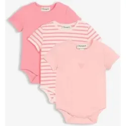 bonprix Kurzarm-Body aus Bio-Baumwolle (3er Pack)rosa 68Mädchen