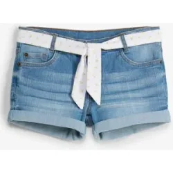 bonprix Stretch-Jeans-Shorts mit Gürtelblau 152Mädchen