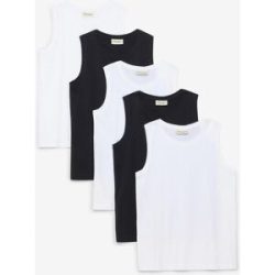 bonprix Tanktop (5er Pack) mit Bio Baumwolleweiß 176Knaben