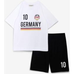 bonprix T-Shirt und Jersey-Bermuda (2-tlg.Set)weiß 116Knaben