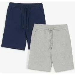 bonprix Sweat-Bermuda mit Bio Baumwolle (2er Pack)grau 128Knaben