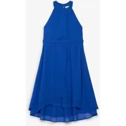 bonprix Vokuhila-Kleid aus Chiffonblau 134Mädchen