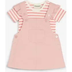 bonprix Body und Latzkleid aus reiner Baumwolle (2-tlg.Set)rosa 92Mädchen