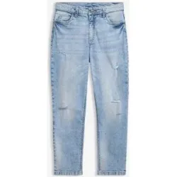 bonprix Straight-Jeans Mid Waist, Croppedblau 158Mädchen