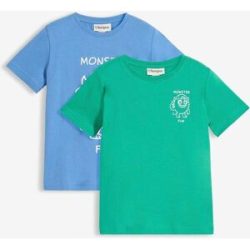 bonprix T-Shirt aus reiner Bio Baumwolle (2er Pack)blau 116Knaben