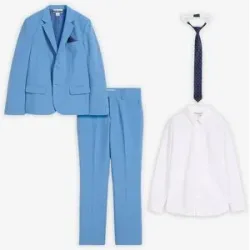 bonprix Anzug mit Hemd und Krawatte (4tlg. Set)blau 158Knaben