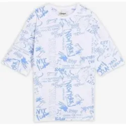 bonprix T-Shirt aus reiner Bio Baumwolle, Loose Fitweiß 140Knaben