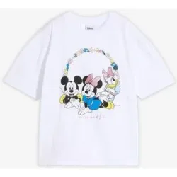 bonprix Mickey Mouse Oversize-Shirt aus reiner Baumwolleweiß 170Mädchen