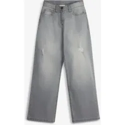 bonprix Wide-Leg-Jeans Mid Waistgrau 164Mädchen
