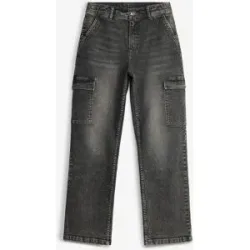 bonprix Weite Cargo-Jeans Mid Waistgrau 176Mädchen