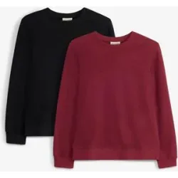 bonprix Sweatshirt aus weicher Bio Baumwolle (2er Pack)schwarz 152Knaben