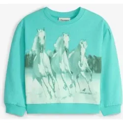bonprix Sweatshirt aus reiner Bio-Baumwolle mit Ballon-Ärmelngrün 116Mädchen