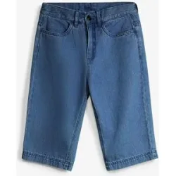 bonprix Jeans-Longbermuda mit verstellbarem Bund, Loose Fitblau 170Knaben