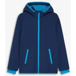 bonprix Windabweisende Softshelljacke mit abnehmbarer Kapuzeblau 140Knaben