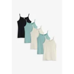 bonprix Unterhemd mit weicher Bio-Baumwolle (5er Pack)schwarz 140Mädchen