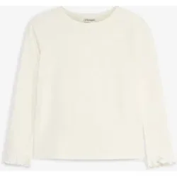 bonprix Langarmshirt aus elastischem Bio-Baumwoll-Mixweiß 152Mädchen
