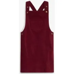 bonprix Cord-Latzkleid aus elastischem Baumwoll-Mixrot 122Mädchen