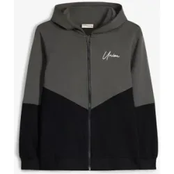bonprix Sweatjacke aus weicher Bio-Baumwollegrau 164Knaben