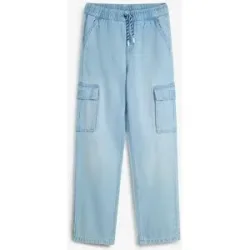 bonprix Loose-Fit-Schlupfjeans mit Cargotaschen, Straightblau 158Knaben