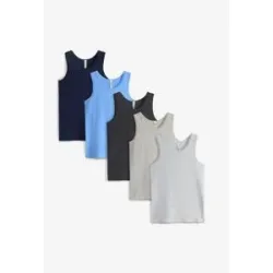 bonprix Unterhemd mit Bio-Baumwolle (5er Pack)blau 176Knaben