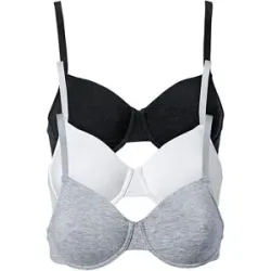bonprix Unwattierter T-Shirt-BH (3er Pack) 80Damen