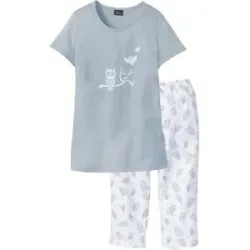 bonprix Capri Pyjama mit kurzen Ärmelngrau 56Damen