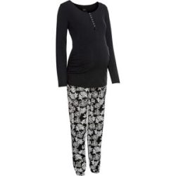 bonprix Still-Pyjama mit Bio-Baumwolleschwarz 48Damen