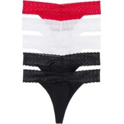 bonprix String mit Spitze (5er Pack)schwarz 44Damen