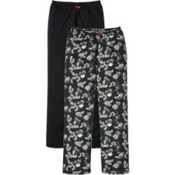 bonprix Lange Pyjamahose aus reiner Bio-Baumwolle (2er Pack)schwarz 48Damen