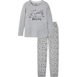 bonprix Pyjama mit Schlafmaskegrau 44Damen