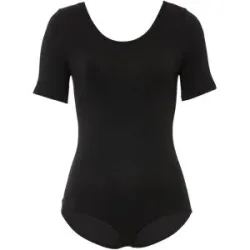 bonprix Halbarm-Body mit Baumwolleschwarz 36Damen