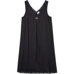 bonprix Nachthemd fliessendes Nachtkleid, mit zarten Spitzendetails, ärmellos