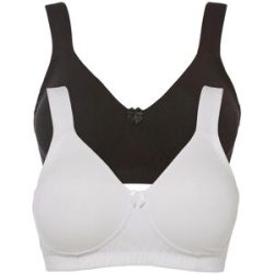 bonprix Minimizer T-Shirt BH ohne Bügel mit Bio-Baumwolle (2er Pack)schwarz 105Damen