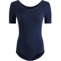 bonprix Halbarm-Body mit Baumwolleblau 48Damen