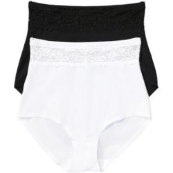 bonprix Light Shape Panty mit Spitze (2er Pack)schwarz 46Damen